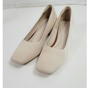 VIVAIA Melody Pro Square-Toe Chunky Heels in Almond, sz 7.5 /38.5